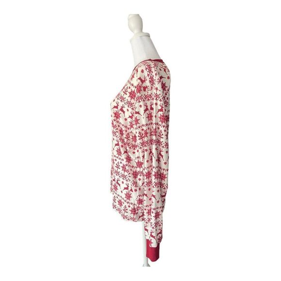 Pottery Barn Kids Women’s Size M Organic Cotton Red Christmas Sleep Top EUC - Picture 3 of 9